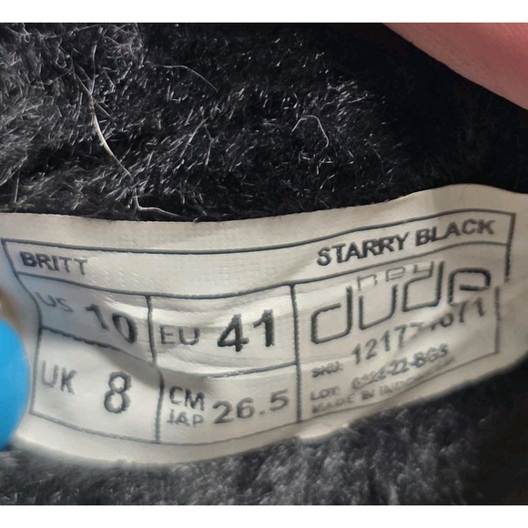 Hey Dude Britt Booties Womens 10 Starry Black Gold Faux Fur Lined Flat Comfort - Picture 11 of 13